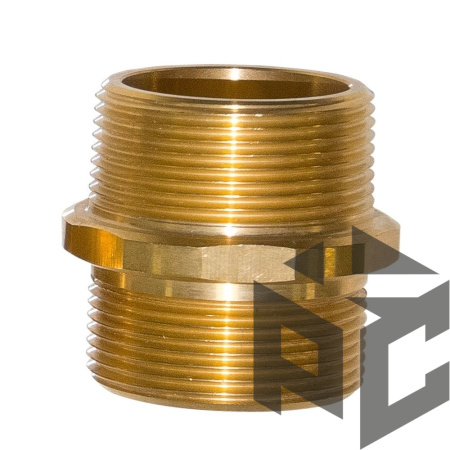 Ниппель латунь никелир. НР/НР Ду 20 (3/4") от производителя "Рускон"